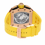 Richard Mille RM11-03 RG Rose Gold Skeleton Dial Watch with Yellow Strap