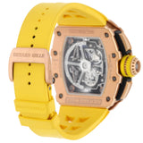 Richard Mille RM11-03 RG Rose Gold Skeleton Dial Watch with Yellow Strap