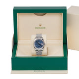 Rolex Datejust 116234 36mm Blue Index Dial Fluted Bezel Jubilee Bracelet