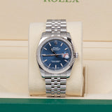Rolex Datejust 116234 36mm Blue Index Dial Fluted Bezel Jubilee Bracelet