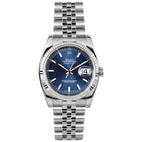 Rolex Datejust 116234 36mm Blue Index Dial Fluted Bezel Jubilee Bracelet