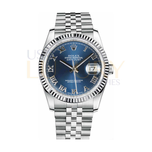 Rolex Datejust 36 Reference 116234 Blue Roman Dial Jubilee Bracelet