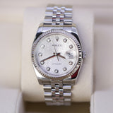 Rolex Datejust 116234 Stainless Steel & 18K White Gold 36mm Silver Diamond Dial Jubilee