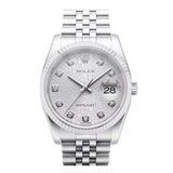 Rolex Datejust 116234 Stainless Steel & 18K White Gold 36mm Silver Diamond Dial Jubilee