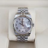Rolex Datejust 116234 36mm Steel & 18K White Gold Jubilee Silver Roman Dial