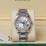 Rolex Datejust 116234 Steel and 18k White Gold 36mm Silver Roman Dial