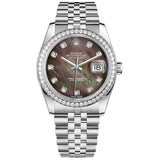 Rolex Datejust 36 Reference 116244-0012 Black Mother-of-Pearl Diamond Dial Jubilee Bracelet