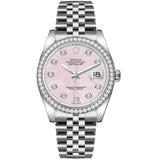 Rolex Datejust 36 Reference 116244-0013 Pink Mother-of-Pearl Diamond Dial Jubilee Bracelet