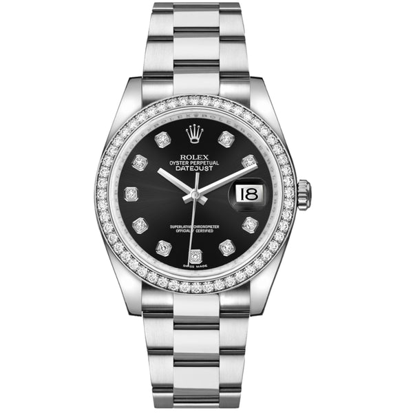 Rolex Datejust 36 Reference 116244-0017 Black Diamond Dial Oystersteel Oyster Bracelet
