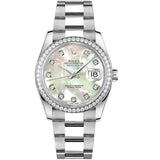 Rolex Datejust 36 116244-0020 Oystersteel Diamond Bezel White Mother-of-Pearl Dial