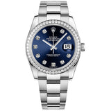 Rolex Datejust 36 116244-0022 Bright Blue Diamond Dial & Diamond Bezel Oystersteel Oyster Bracelet