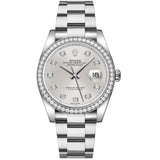Rolex Datejust 36 116244-0033 Silver Diamond Dial Oystersteel Oyster Bracelet