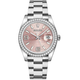 Rolex Datejust 36 Reference 116244-0039 Pink Wave Motif Diamond Dial Oystersteel Oyster Bracelet