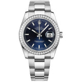 Rolex Datejust 36 ref. 116244-0048 Bright Blue Dial Diamond Bezel Oystersteel Oyster Bracelet