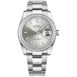 Rolex Datejust 36 116244-0051 Silver Dial Diamond Bezel Oystersteel Oyster Bracelet