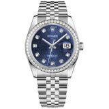 Rolex Datejust 36 Reference 116244-0059 Blue Diamond Dial Diamond Bezel Oystersteel Jubilee Bracelet