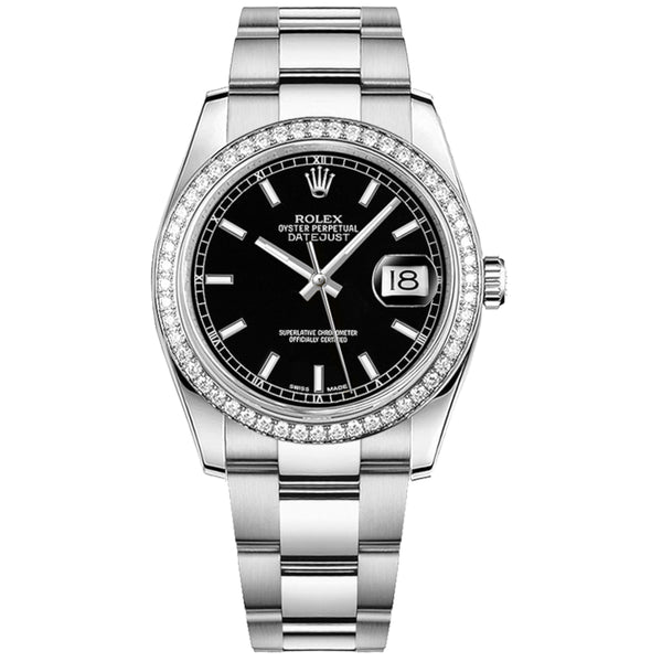 Rolex Datejust 36 116244-0060 Black Dial Diamond Bezel Oystersteel Oyster Bracelet