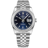 Rolex Datejust 36 Reference 116244-0063 Blue Dial Diamond Bezel Jubilee Bracelet