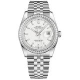 Rolex Datejust 36 116244-0064 White Dial Diamond Bezel Jubilee Bracelet
