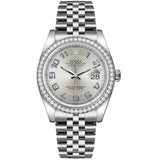 Rolex Datejust 36 Reference 116244-0077 Silver Dial Diamond Bezel Jubilee Bracelet