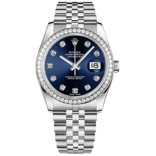Rolex Datejust 36 Reference 116244 Blue Diamond Dial & Diamond Bezel Jubilee Bracelet