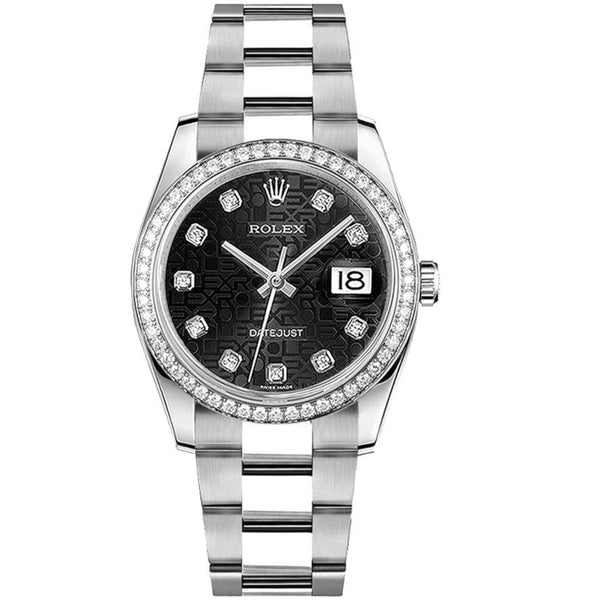 Rolex Datejust 36 Reference 116244 Oystersteel Diamond Bezel Black Jubilee Dial