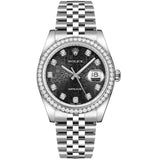 Rolex Datejust 36 Reference 116244 Black Diamond Dial Diamond Bezel Oystersteel Jubilee Bracelet
