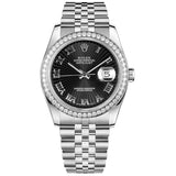 Rolex Datejust 36 Reference 116244 Black Dial Diamond Bezel Jubilee Bracelet