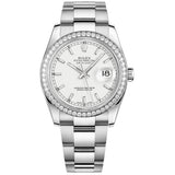 Rolex Datejust 36 Reference 116244 White Dial Diamond Bezel Oystersteel Oyster Bracelet