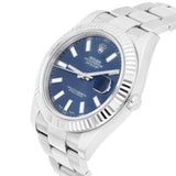 Rolex Datejust 41 Ref. 116334 Blue Index Dial Stainless Steel Oyster Bracelet Watch