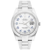 Rolex Datejust 41 Ref. 116334 Silver Dial Purple Arabic Markers Stainless Steel Oyster Bracelet