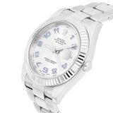 Rolex Datejust 41 Ref. 116334 Silver Dial Purple Arabic Markers Stainless Steel Oyster Bracelet