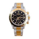 Rolex Daytona 116523 Black Dial Aftermarket Iced Out Bracelet and Lugs 40mm