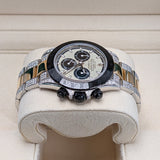 Rolex Daytona 116523 40mm Two-Tone Black PVD Bezel Custom Dial Aftermarket Iced Out Bracelet and Lugs