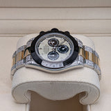 Rolex Daytona 116523 40mm Two-Tone Black PVD Bezel Custom Dial Aftermarket Iced Out Bracelet and Lugs