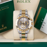 Rolex Cosmograph Daytona 116523 Grey Dial Aftermarket Diamond-Set Bracelet and Lugs 40mm