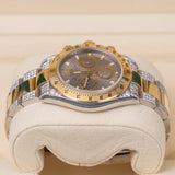 Rolex Cosmograph Daytona 116523 Grey Dial Aftermarket Diamond-Set Bracelet and Lugs 40mm