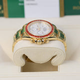 Rolex Cosmograph Daytona 116578SACO 40mm Yellow Gold Orange Sapphire Bezel Mother-of-Pearl Diamond Dial