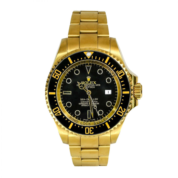 Rolex Sea-Dweller 116660 44mm Stainless Steel Yellow PVD Black Nipple Dial Men's Watch