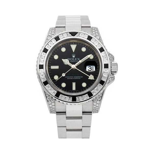 Rolex GMT-Master II 116759SANR White Gold Black Sapphire and Diamond Bezel Black Dial 40mm