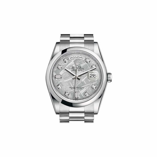 Rolex Day-Date 118206-0120 Meteorite Diamond Dial Platinum 36mm