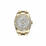 Rolex Day-Date 118238 36mm Yellow Gold Meteorite Diamond Dial Oyster Bracelet