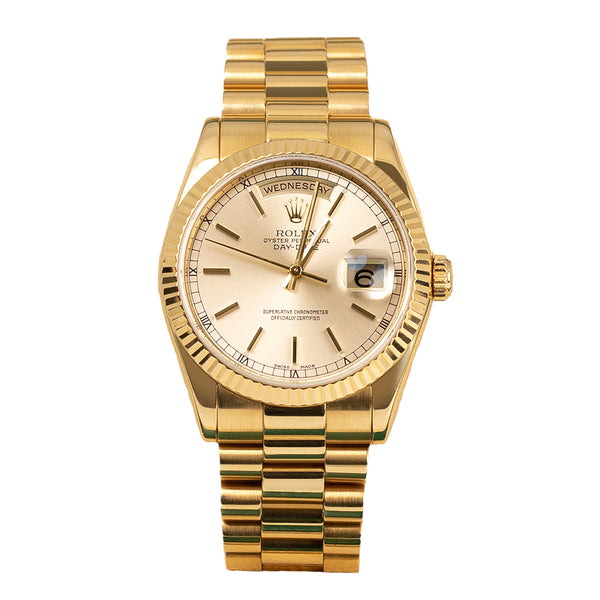 Rolex Day-Date 36 Ref. 118238 Sundust/Champagne Dial 18K Yellow Gold President Automatic 36mm