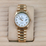 Rolex Day-Date 36 Reference 18238 White Roman Dial 18K Yellow Gold President Watch