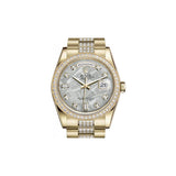 Rolex Day-Date 118348 36mm Yellow Gold Meteorite Diamond Dial Diamond President Bracelet