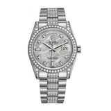 Rolex Day-Date 118389 White Gold Diamond President Bracelet Meteorite Dial 36mm