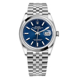 Rolex Datejust 36 Reference 126200-0021 Blue Fluted Motif Dial Jubilee Oystersteel