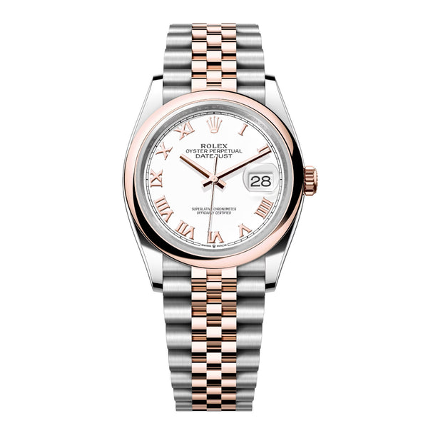 Rolex Datejust 36 Reference 126201-0015 White Dial Everose Rolesor Jubilee Bracelet