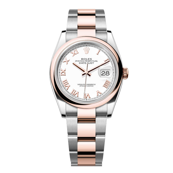 Rolex Datejust 36 Reference 126201-0016 White Dial Everose Rolesor Oyster Bracelet
