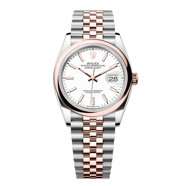 Rolex Datejust 36 Ref. 126201-0017 Everose Rolesor White Dial Jubilee Bracelet